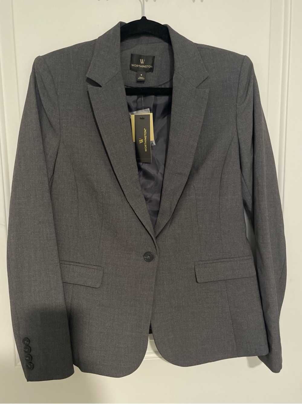 Worthington Gray Single-Button Blazer women’s Sz 6 NWT